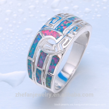 joyería de plata de ley personalizada guangzhou zhefan ópalo anillo de bodas de la joyería